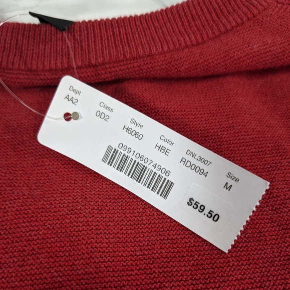 NWT J. Crew Red Crewneck Sweater Size Medium 100% Cotton - Picture 4 of 6